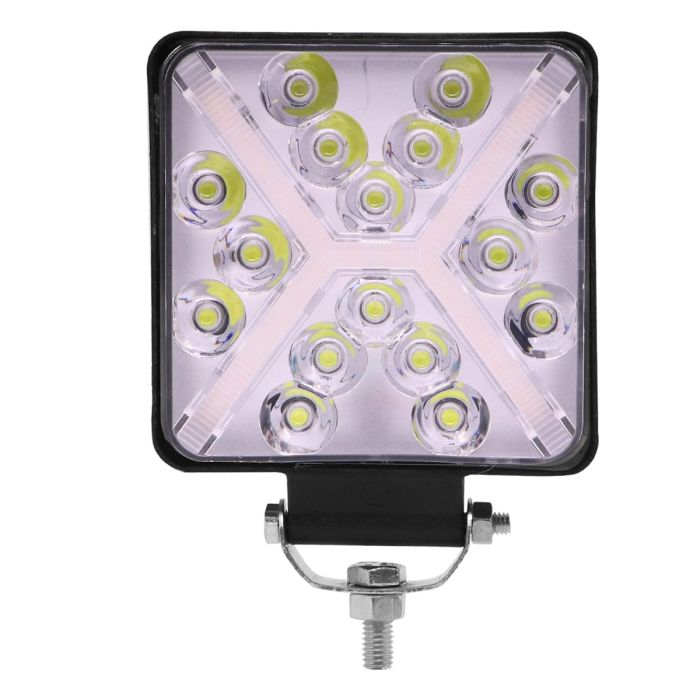 Allextreme EX16WY1 16 LED Fog Light Waterproof Square Led Flood Lamp Offroad Driving Work Light for Bikes Cars and Motorcycle (48W, Yellow & White Light, 1 Pc)