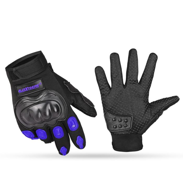 Allextreme EXO2FG01 Probiker EXO2FG01 Protective Full Finger Gloves Anti-Skid Surface Breathable Bike Riding Glove for Motorcycle Cycling Climbing Mountaineering Hiking (XL, Blue)