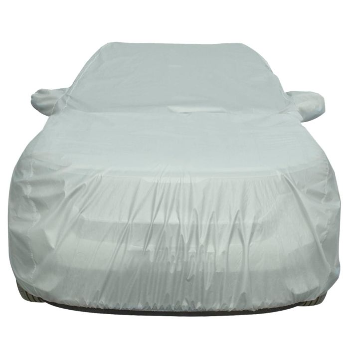 Allextreme TT7003 Car Body Cover Compatible with Tata Tiago Custom Fit Dustproof UV Heat Resistant Indoor Outdoor Body Protection (Silver with Mirror)