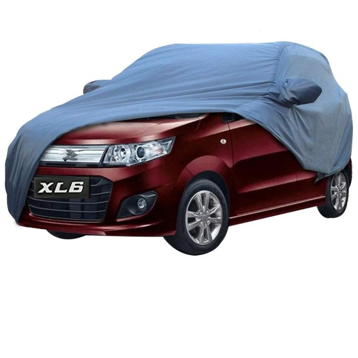 Allextreme MXL67006 Car Body Cover Compatible with Maruti Suzuki XL6 Custom Fit Dustproof UV Heat Resistant Indoor Outdoor Body Protection (Blue with Mirror)