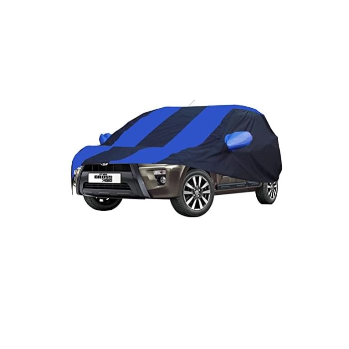 Allextreme TE5002 Car Body Cover Compatible with Toyota Etios Cross Custom Fit Dustproof UV Heat Resistant Indoor Outdoor Body Protection (Navy Blue & Blue with Mirror)