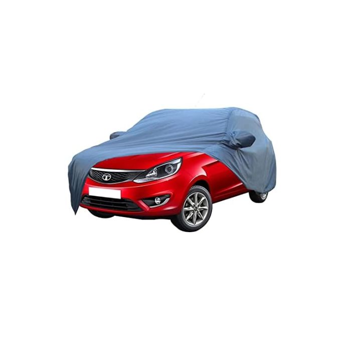 Allextreme TB5001 Car Body Cover Compatible with Tata Bolt Custom Fit Dustproof UV Heat Resistant Indoor Outdoor Body Protection (Blue with Mirror)