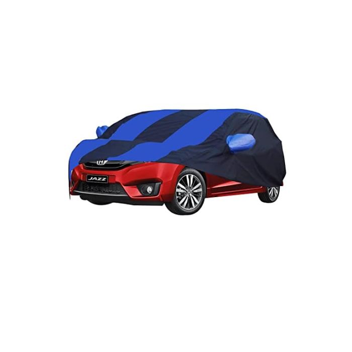 Allextreme NZV5002 Car Body Cover Compatible with New Jazz Custom Fit Dustproof UV Heat Resistant Indoor Outdoor Body Protection (Navy Blue & Blue with Mirror)