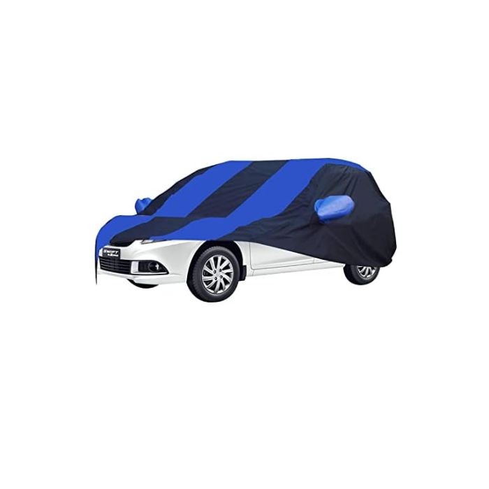 Allextreme MOS5002 Car Body Cover Compatible with Maruti Suzuki Swift Dzire Old Custom Fit Dustproof UV Heat Resistant Indoor Outdoor Body Protection (Navy Blue & Blue with Mirror)