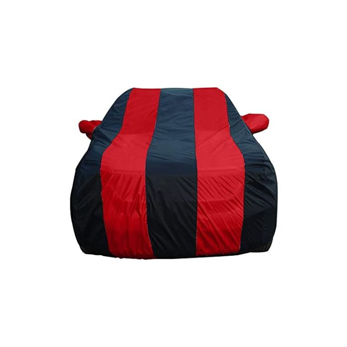 Allextreme MCE5004 Car Body Cover Compatible with Maruti Suzuki Ciaz Custom Fit Dustproof UV Heat Resistant Indoor Outdoor Body Protection (Navy Blue & Red with Mirror)