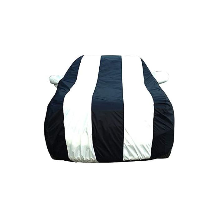 Allextreme SLE5005 Car Body Cover Compatible with Skoda Laura Custom Fit Dustproof UV Heat Resistant Indoor Outdoor Body Protection (Navy Blue & White with Mirror)