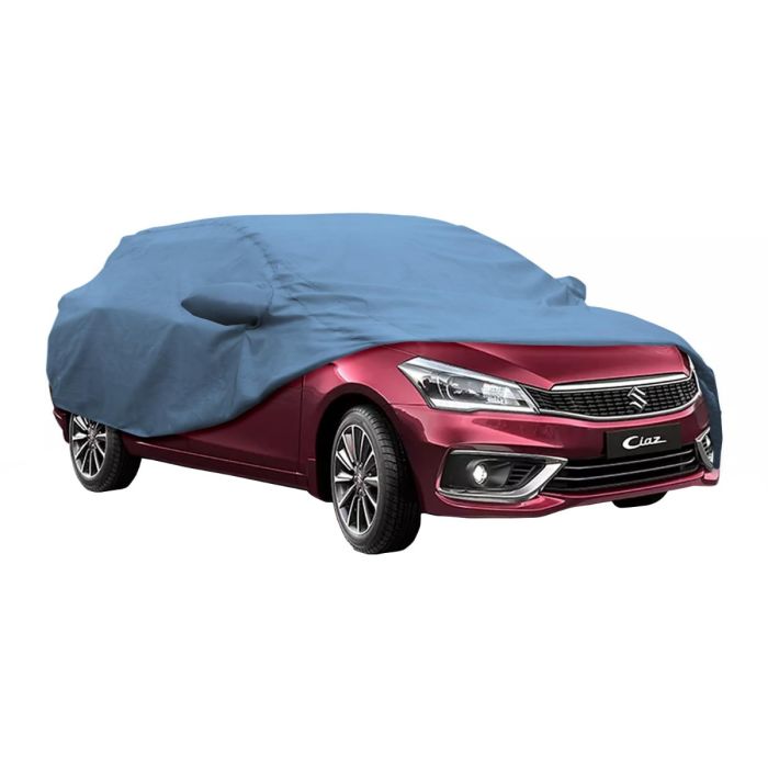 Allextreme MCE5001 Car Body Cover Compatible with Maruti Suzuki Ciaz Custom Fit Dustproof UV Heat Resistant Indoor Outdoor Body Protection (Blue with Mirror)