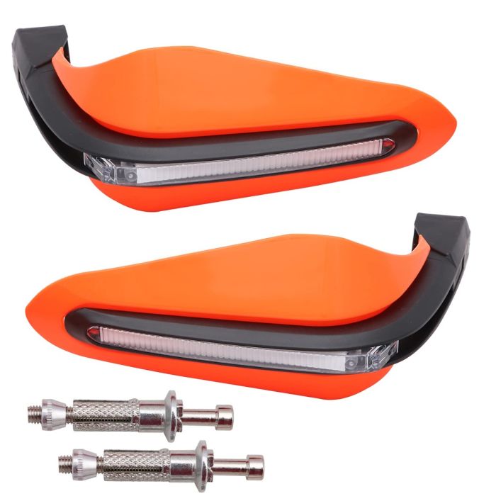 Allextreme EXHB2OR 7/8" 22mm Motorcycle Hand Guard with LED Light Universal Bike Handle Protector Shield Handlebar Protection Gear (Orange)