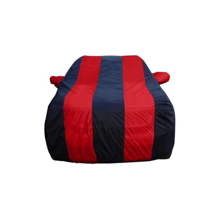 Allextreme HKP5004 Car Body Cover Compatible with Hyundai Kona Custom Fit Dustproof UV Heat Resistant Indoor Outdoor Body Protection (Navy Blue & Red with Mirror)
