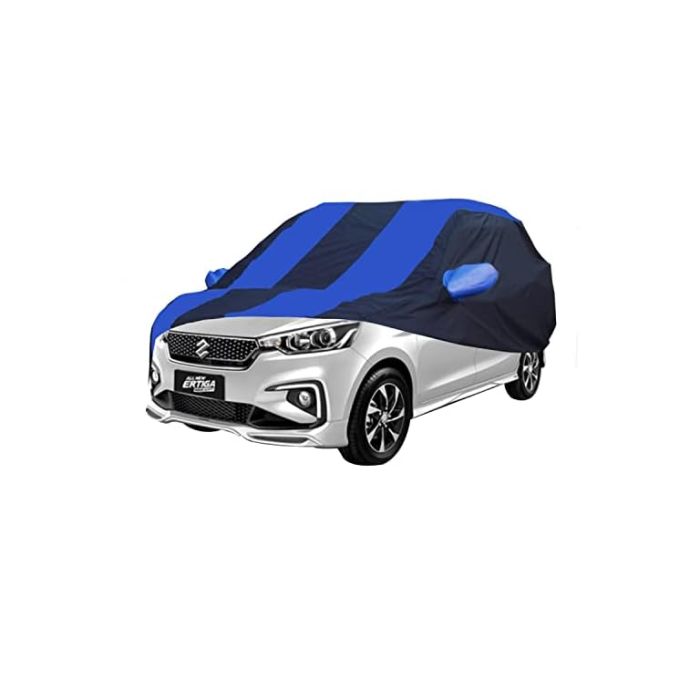 Allextreme MSP5002 Car Body Cover Compatible with Maruti Suzuki Ertiga Custom Fit Dustproof UV Heat Resistant Indoor Outdoor Body Protection (Navy Blue & Blue with Mirror)