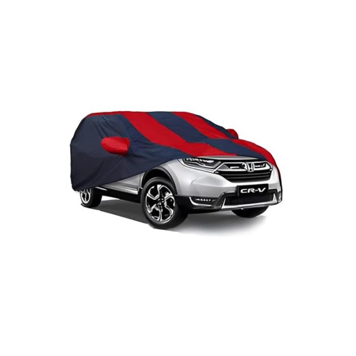 Allextreme CRZ5004 Car Body Cover Compatible with CR-V Custom Fit Dustproof UV Heat Resistant Indoor Outdoor Body Protection (Navy Blue & Red with Mirror)