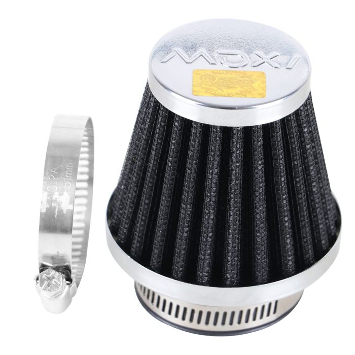 AllExtreme EXAFIL1 Extended Air Filter with Clamp Engine Replacement Inlet Rubber Intake Induction Kit for All Motorcycle and Bikes (42mm, Universal)