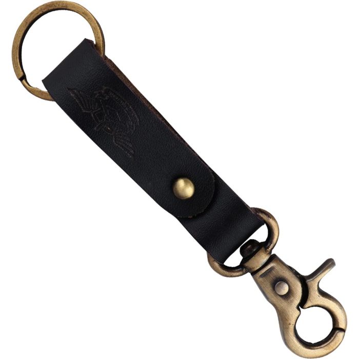 Allextreme EXKCL01 Leather Keychain Loop, Belt Key Holder, Keyring Organizer with Spring Clip, Ring & Strap for Men & Women (Black)