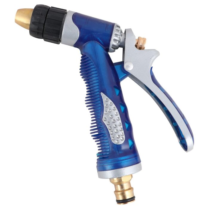 Allextreme High Pressure Water Sprayer Hose Nozzle Heavy Duty, Lawn Garden Spray Front Trigger with Connector (Blue) (MZ-649)