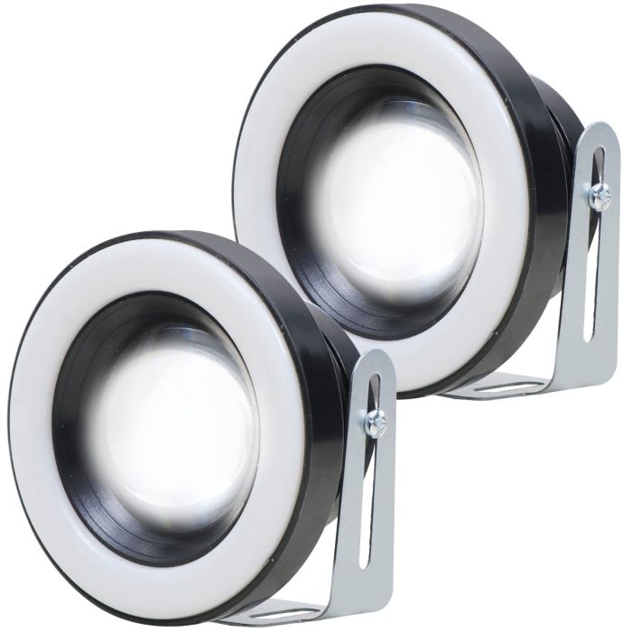 Allextreme EXSS2P Universal Car Projector LED Fog Light COB Halo White Angel Eye Rings for Cars (10W, 2 PCS)