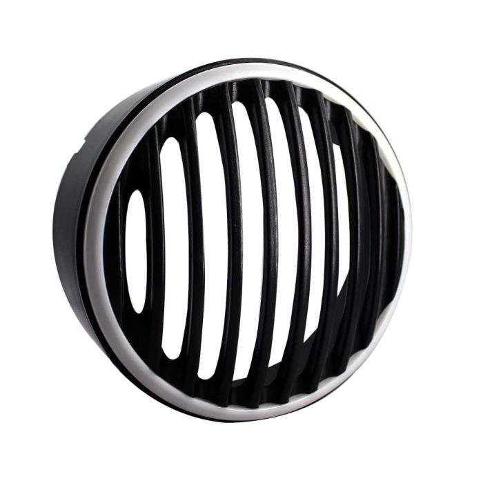 AllExtreme EXSTC1T 7 Inch PVC Headlight Grill Cover Bike with DRL LED Light for Motorcycle (Tricolor)