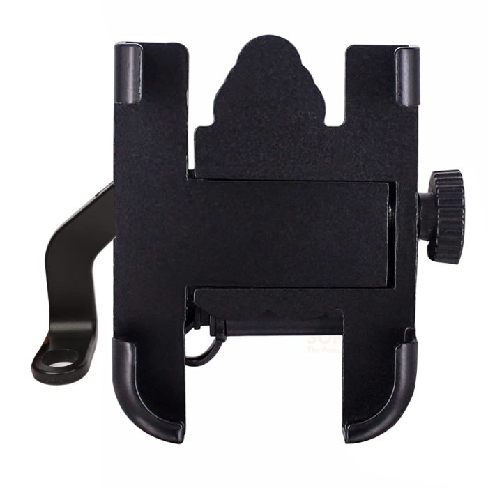 Allextreme EXMUH02 Mobile Phone Holder with USB Charger Waterproof Easy Adjustable Rear View Mirror Mount Solid Metal Cradle Stand Suitable for Bike & Mobile Phones 3.5" to 7.0" (Black)