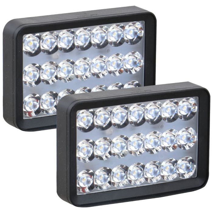 Allextreme 63W 21 LED Fog Light With Mounting Brackets Powerful Lighting Waterproof Bright Bulb Universal Fit For Car & Motorcycle (White, Pack of 2)