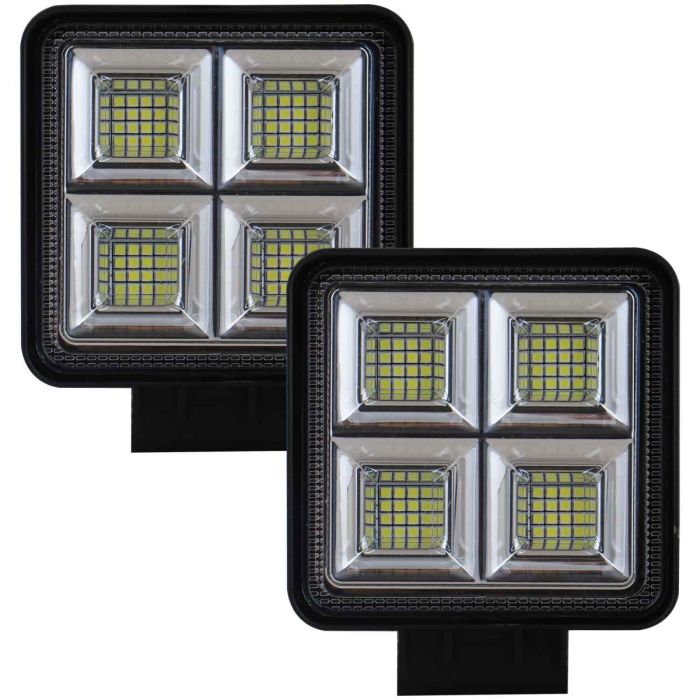 Allextreme 112W 56 LED Fog Light Super Bright With Mounting Brackets Powerful Lighting Range Universal Fit For Car & Motorcycle (White, Pack of 2)