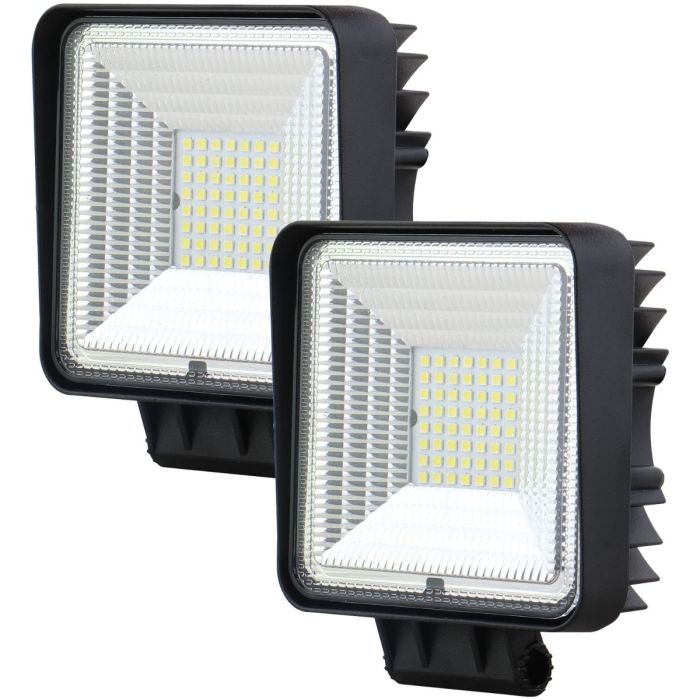 Allextreme 112W 56 LED Fog Light Super Bright With Mounting Brackets Powerful Lighting Range Universal Fit For Car & Motorcycle (White, Pack of 2)