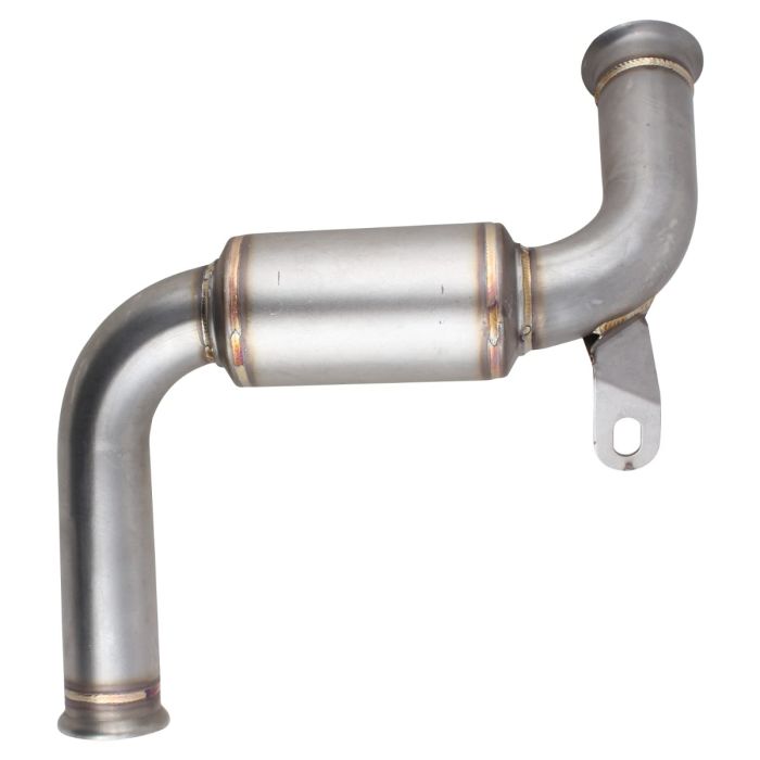 AllExtreme EXTPKT2 Stainless Steel Exhaust Muffler Mid Bend Pipe BS6 Compatible With Motorcycle KTM 200, 250, 390 Models