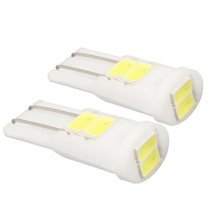 Allextreme Universal T10 LED Parking Light Super Bright Interior Pilot License Plate Dome Indicator Lamp Bulb for Car & Motorcycle (1W, White, 2 PCS)