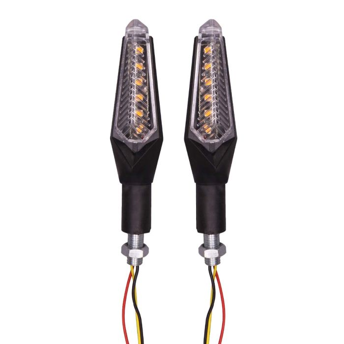Allextreme EXDVSB2 Dual Tone 6 LED Side Indicator Light Front Rear Universal Fit Turn Signal Lamp for Bikes and Motorcycles (Yellow & Blue, 2 Pcs)