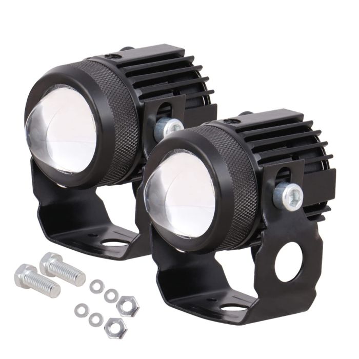 Allextreme ‎EXMDL02 20W Mini Driving LED Fog Light Spot Beam Projector Lens Driving Lamp for Motorcycle, Truck & Car (Yellow & White, 2 Pcs)