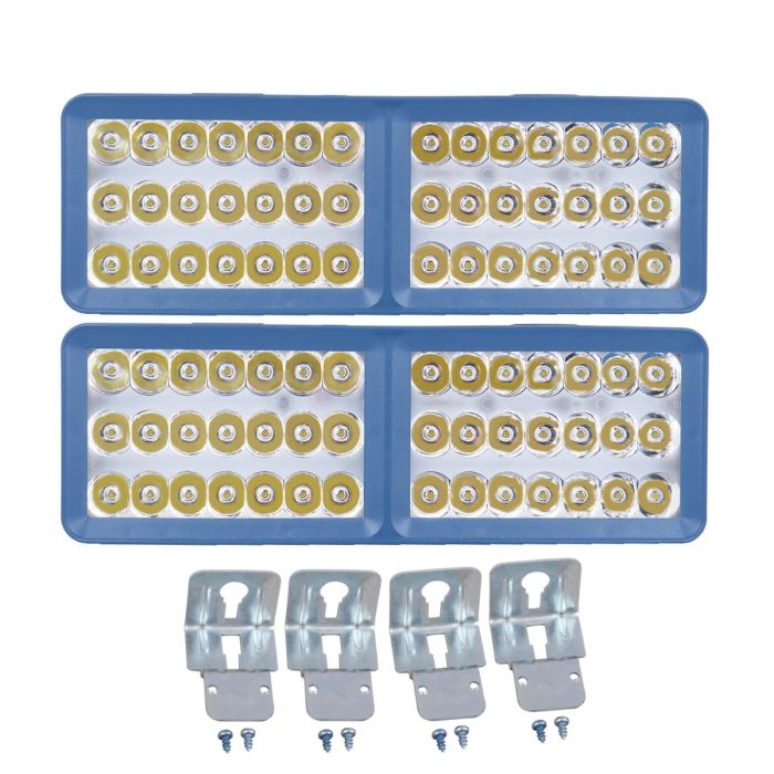 Allextreme EXBL423 24W 42 LED Fog Light Waterproof Flood Lamp with Mounting Brackets for Truck, Jeeps & Cars (White and Yellow, 2 PCs)