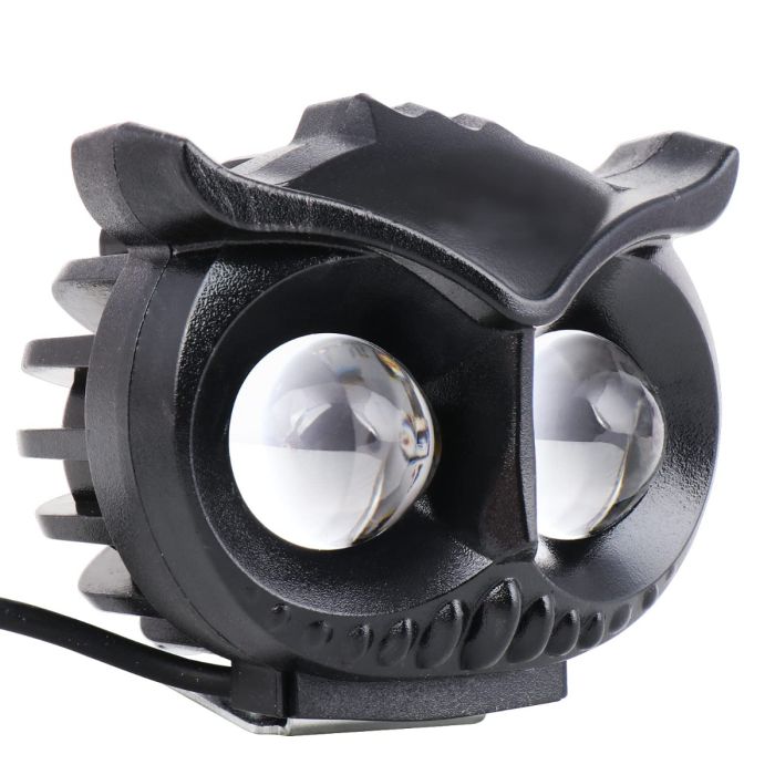 Allextreme EXS202 20W LED Owl Metal Fog Light High Brightness 2 LED Headlamp Bulb for Bikes, Motorcycles & Cars (1Pc, Yellow & White)
