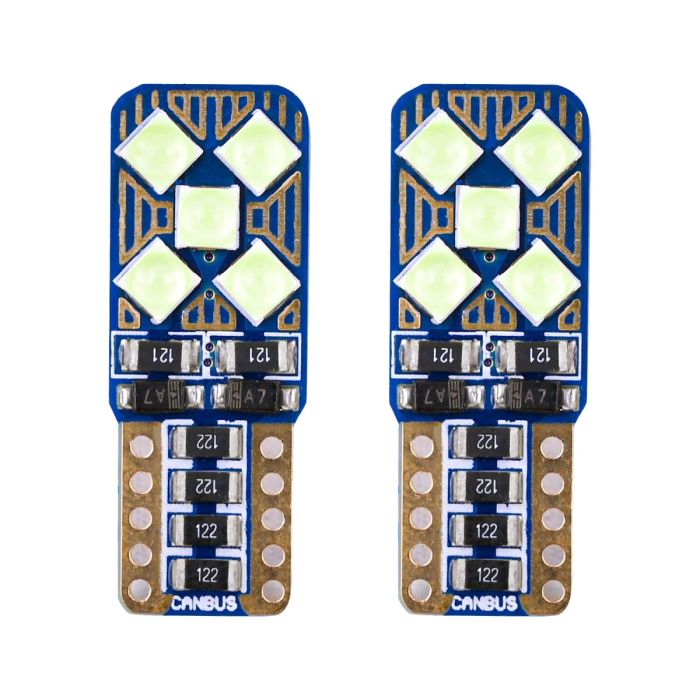 Allextreme EXLB007 Universal T10 LED Parking Light 10 SMD Bright Interior Pilot License Plate Dome Indicator Lamp Bulb for Automobiles (2W, Blue, 2 Pcs)