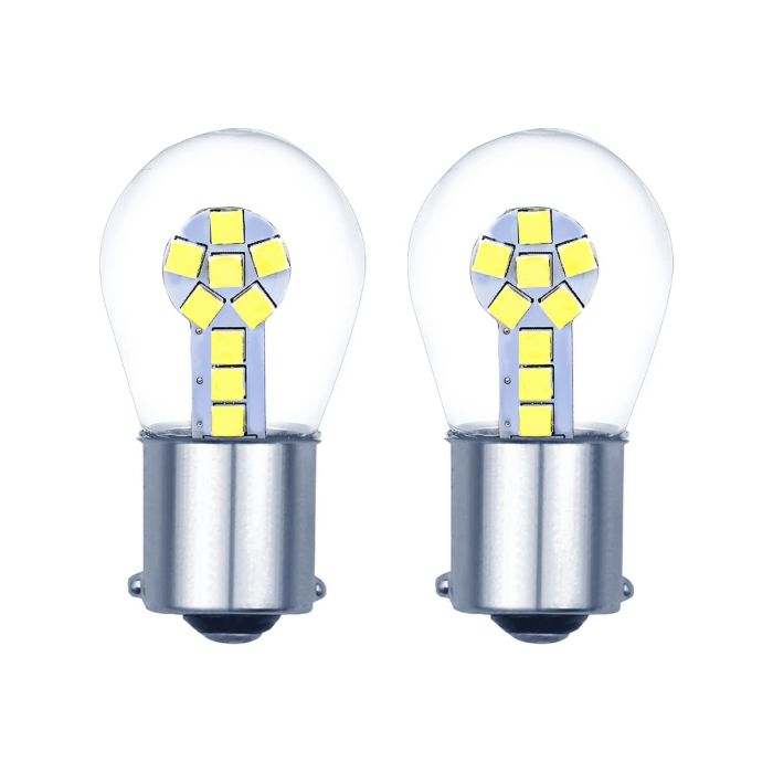 Allextreme EXLB013 LED Bulb Turn Signal Indicator Bright Lamp 18 Smd Chipset License Plate Parking Dome Light for Car Bike and Motorcycle (24W, White, 2 PCS)