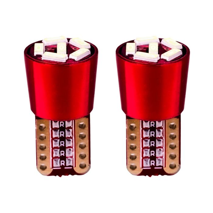 AllExtreme EXLB012 Universal T10 LED Parking Light 6 SMD Bright Interior Pilot License Plate Dome Indicator Lamp Bulb for Automobiles (3W, Red, 2 Pcs)