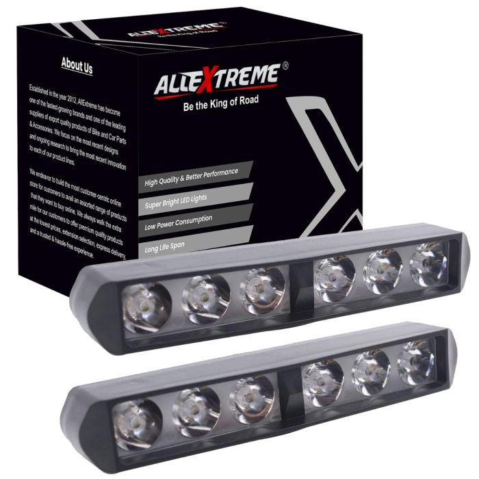 Allextreme EXB06TW Universal 6 LED Spotlight 12W Fog Light 1000LM Bulbs Spot Beam White Light Road Driving Work Lamp for Bike Cars & Automobiles (White Light, 2 PCS)