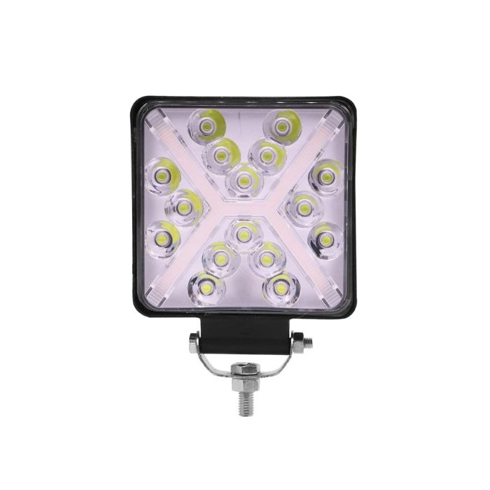Allextreme EX16WM01 16 LED Fog Light Waterproof Square Led Flood Lamp Offroad Driving Work Light for Bikes Cars and Motorcycle (48W, Yellow & White Light, 1 Pcs)