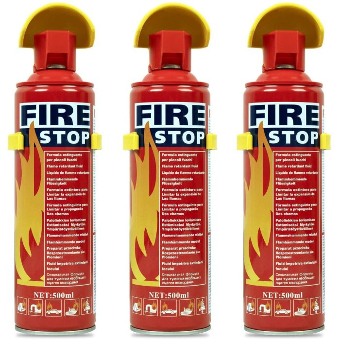 AllExtreme EXEFAP3 All Purpose Fire Extinguisher Classes ABCK Gasoline, Kitchen Grease Oil and Fats, Electric and Wood Fires for Home Apartment Office Boat Car Bike (500ml, Pack of 3)