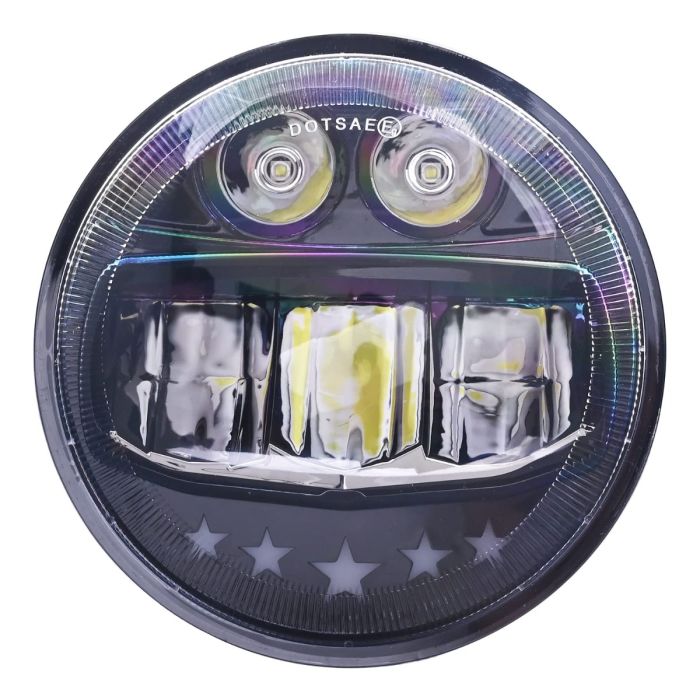 Allextreme HC-C102 20W Round White LED Headlight 5.75 Inch Hi/Low Beam Projector Headlamp Angel Eye Compatible with Avenger (Pack of 1, Yellow & White)
