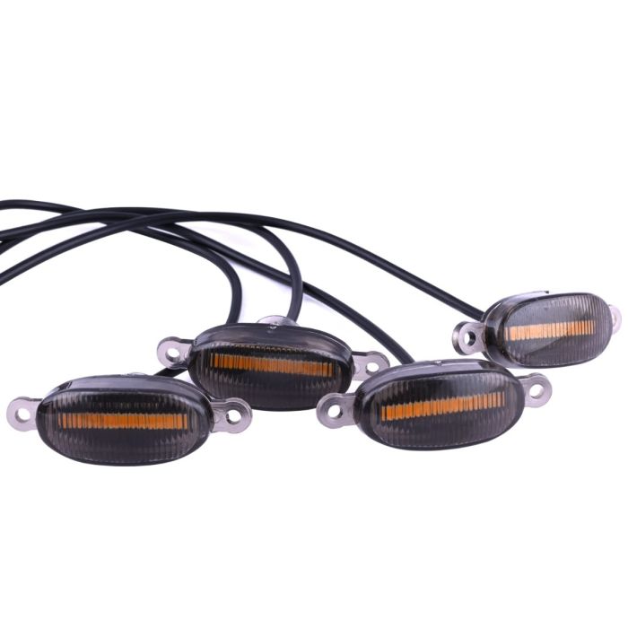 Allextreme EX4CG9L Car Grille Led Lamp Front Bumper Warning Insert Lights DRL Vehicle Accessory Compatible with Cars, Trucks, SUV (4 pcs, Yellow)