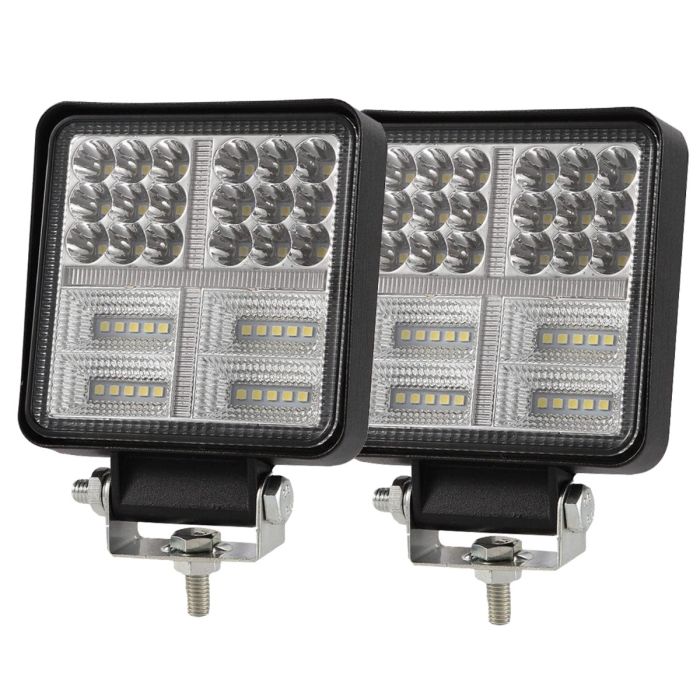 Allextreme EX38L02 48W Car Irradiation Lamp IP67 High-Intensity 38LED Dual Beamlight Vehicle Accessory Compatible with Cars Trucks SUVs- (Yellow & White, Pack of 2)