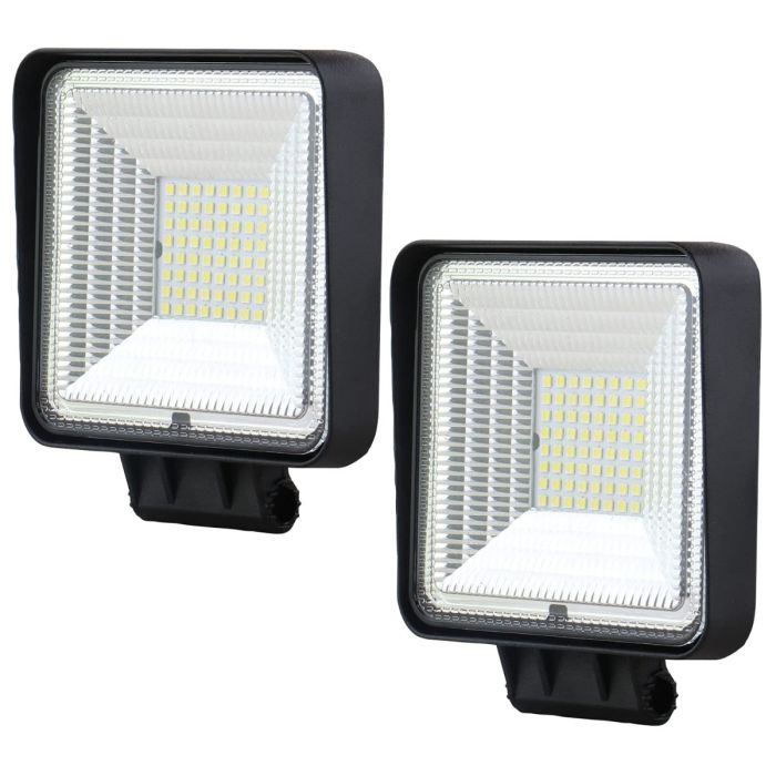 Allextreme EX-FGLW-02 64 LED Irradiation Lamp Water Resistant High-Intensity 48 Watt Power Work Light Vehicle Accessory Compatible with Cars Trucks SUV ATV(White, Pack of 2)