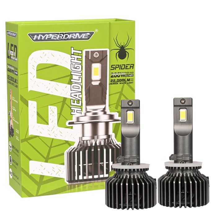 AllExtreme Hyperdrive H27 LED Headlight 200W Conversion Kit 22000LM Car Driving Headlamp Bulb 6000K Super Bright Beamlight Chip Fog Light for SUVs Trucks Sedans- White