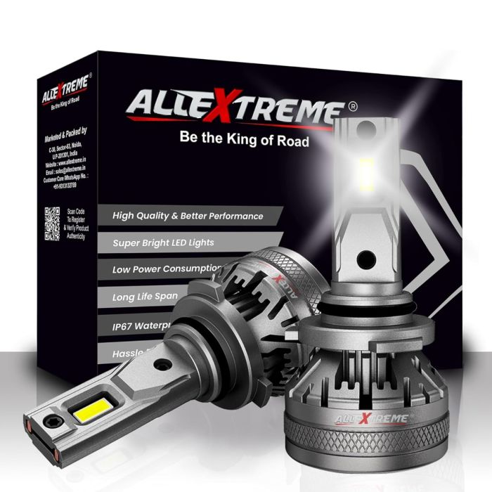 AllExtreme 120 Watt 9006 Car LED Headlight 22,000LM Super Bright Beam 6500K N37 Led Chips Conversion Kit Car Bulb Driving Headlamp Fog Light for SUVs Trucks Sedans