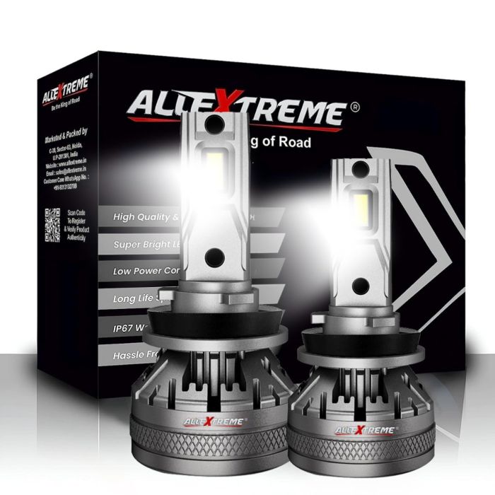 AllExtreme 120 Watt H11 Car LED Headlight 22,000LM Super Bright Beam 6500K N37 Led Chips Conversion Kit Car Bulb Driving Headlamp Fog Light for SUVs Trucks Sedans
