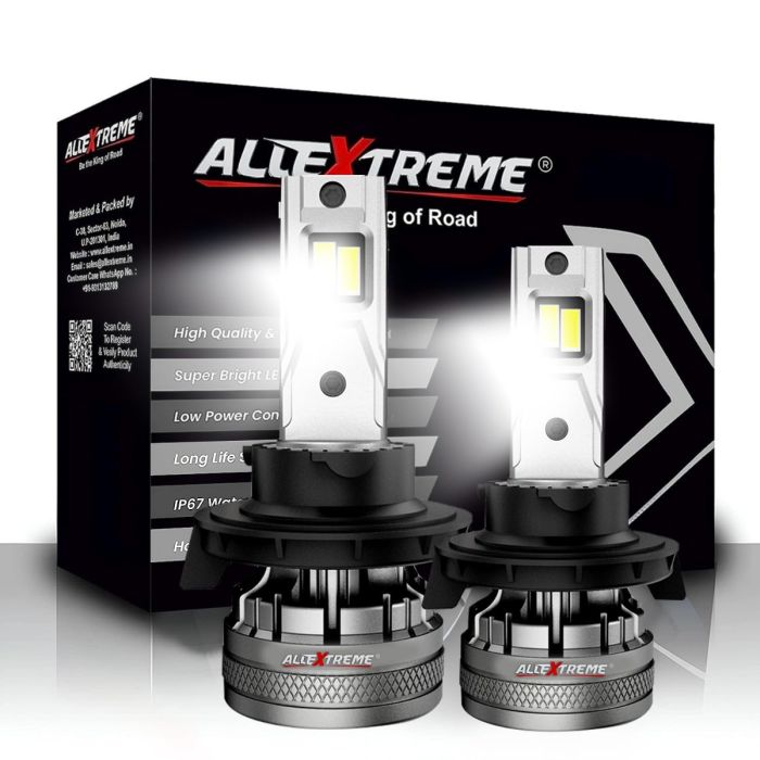 AllExtreme 120 Watt H13 Car LED Headlight 22,000LM Super Bright Beam 6500K N37 Led Chips Conversion Kit Car Bulb Driving Headlamp Fog Light for SUVs Trucks Sedans