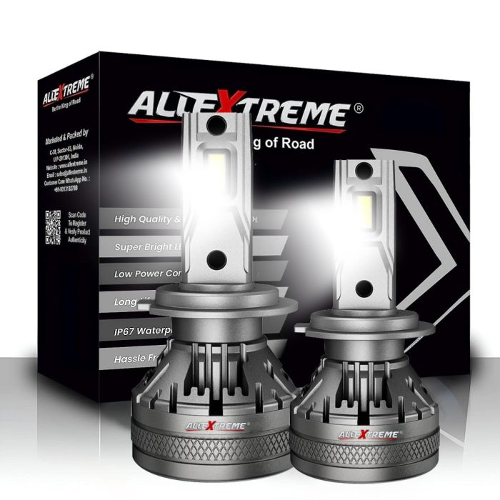 AllExtreme 120 Watt H7 Car LED Headlight 22,000LM Super Bright Beam 6500K N37 Led Chips Conversion Kit Car Bulb Driving Headlamp Fog Light for SUVs Trucks Sedans