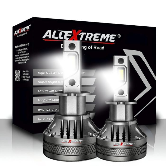 AllExtreme 120 Watt H3 Car LED Headlight 22,000LM Super Bright Beam 6500K N37 Led Chips Conversion Kit Car Bulb Driving Headlamp Fog Light for SUVs Trucks Sedans
