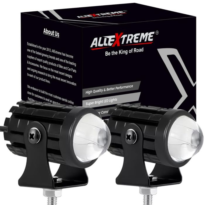 AllExtreme EXNPE21 Imported Original DC Pow Light Universal For All Models of Motorcycle, Bikes, Scooty Spot Beam (Pack of 2, Yellow + White)