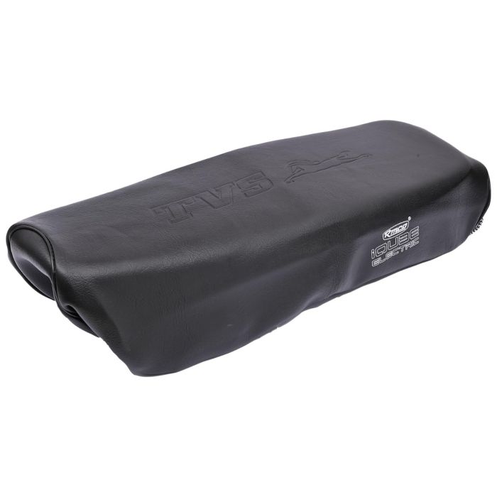 Allextreme Euro Seat Cover Comfortable Fitting PU Leather Adjustable with Black Thread Waterproof Scooty Seat Compatible with I Qube (Black)