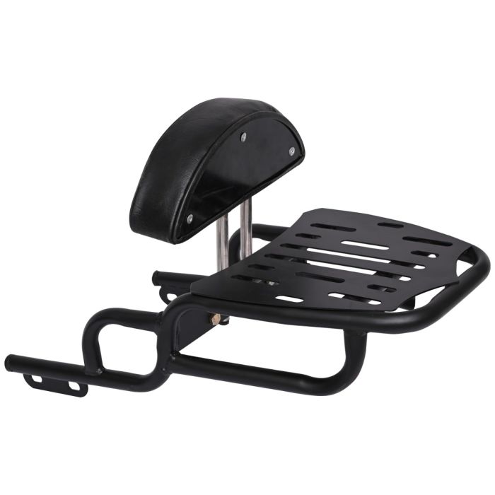 AllExtreme Euro J1 Backrest for Bike Luggage Carrier Back Support Pillion Adjustable Cushion Heavy Duty Black Bar Compatible With Jawa (Black)