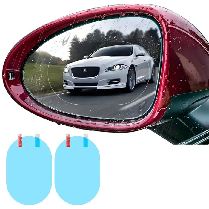 AllExtreme Car Mirror Anti-Fog Film Rainproof Rearview Water Drops Protective Sticker Rain Guard with Nano Coating Anti Glare Scratch Resistant for Sedan SUV Truck (135 X 95mm,Oval, 2 PCs)